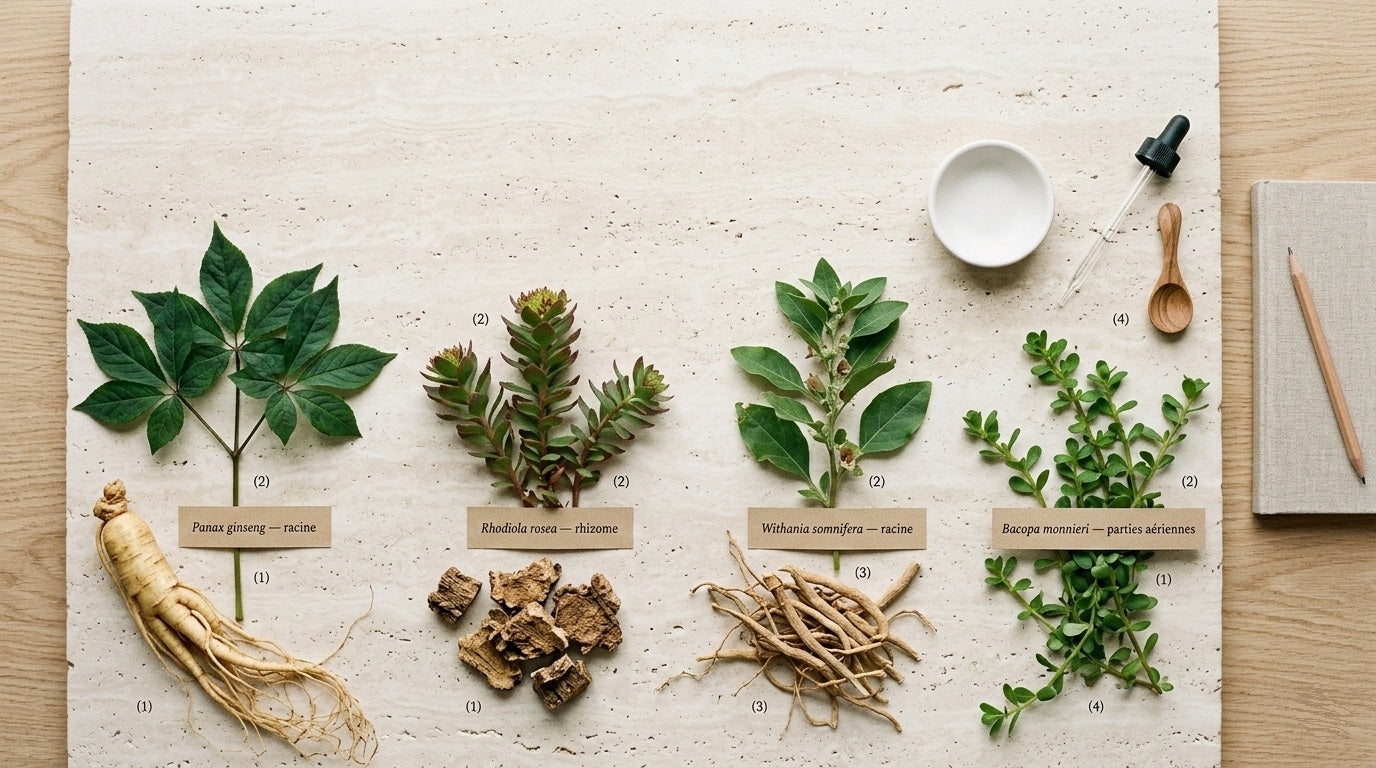 Plantes adaptogènes : définition, usages, bienfaits potentiels, limites et précautions