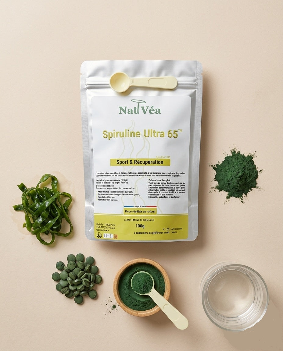 Spiruline Ultra 65™ – Spiruline en poudre 65% protéines – Sport & Récupération – 100 g