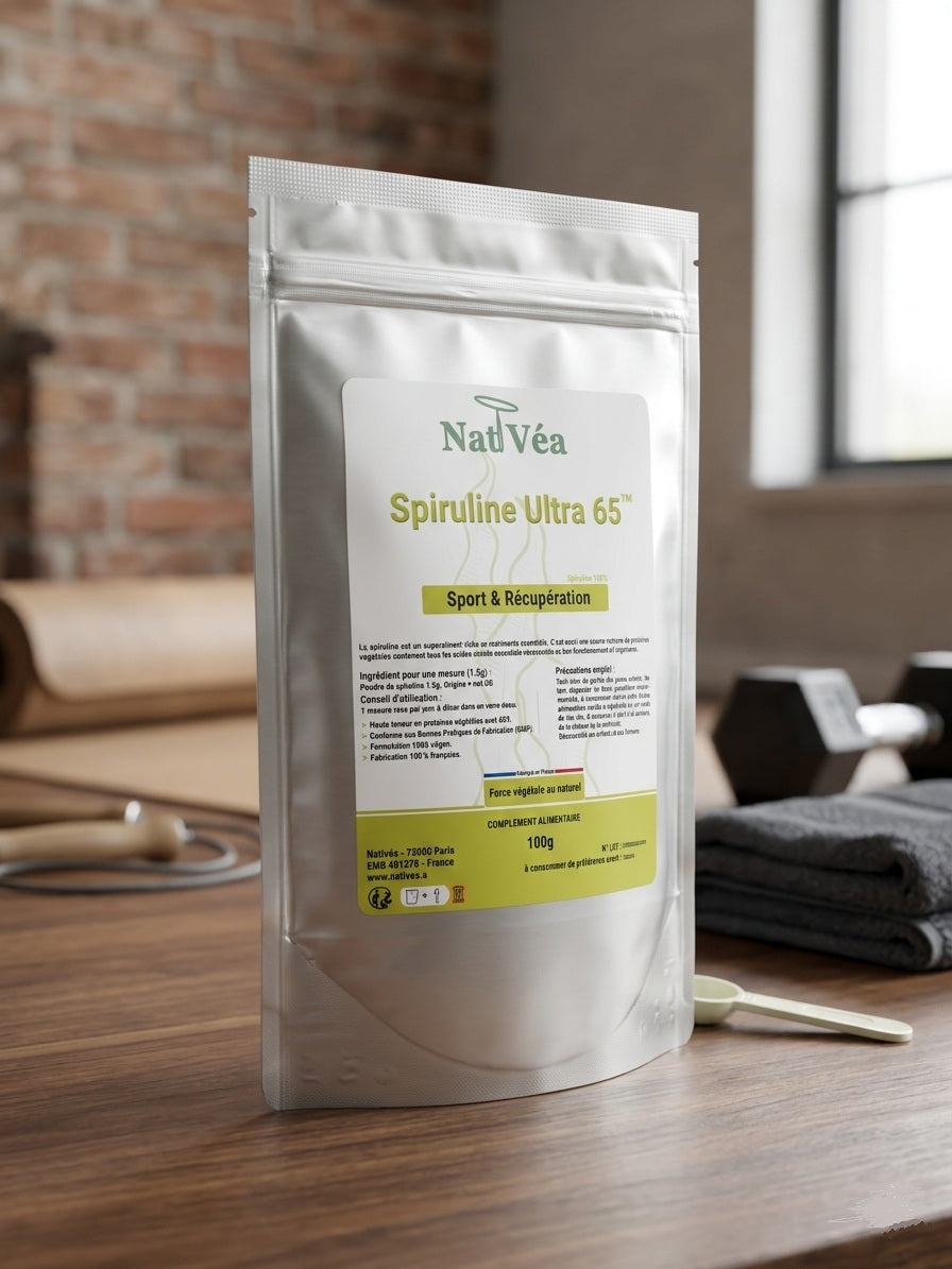 Spiruline Ultra 65™ – Spiruline en poudre 65% protéines – Sport & Récupération – 100 g