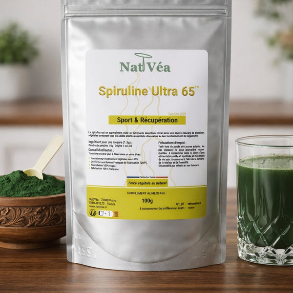 Spiruline Ultra 65™ – Spiruline en poudre 65% protéines – Sport & Récupération – 100 g